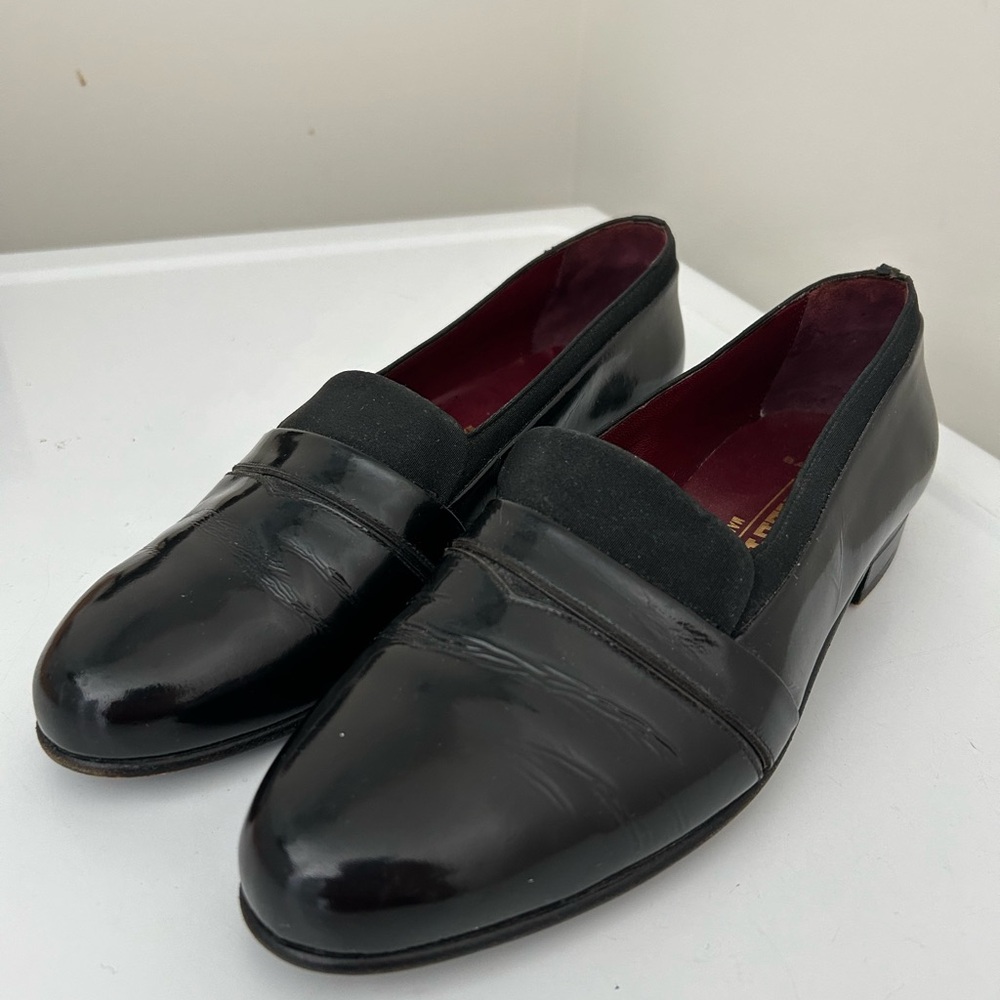 Bally Men’s Banner Formal Tuxedo Patent Leather Loafers Black Size 7.5